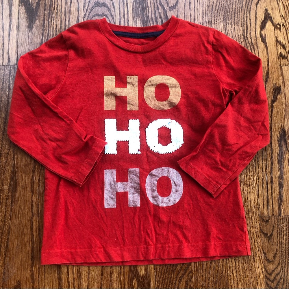 Mini Boden Flippy Sequin Ho Ho Ho Christmas Shirt 4-5 Years - Picture 3 of 6